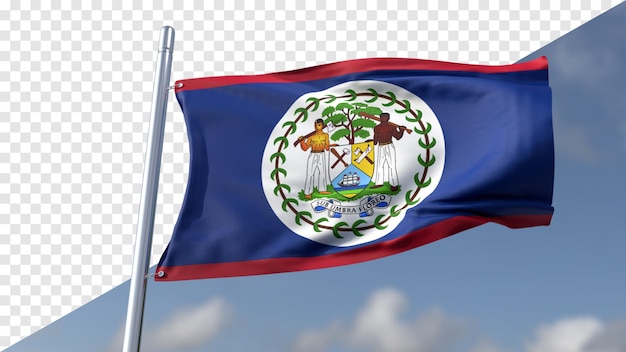 Bandeira transparente 3D de Belize