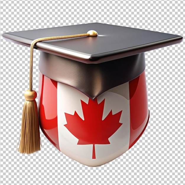 bandiera canadese cappello di laurea sfondo trasparente