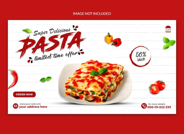 banner de web de postagem de mídia social de pizza especial