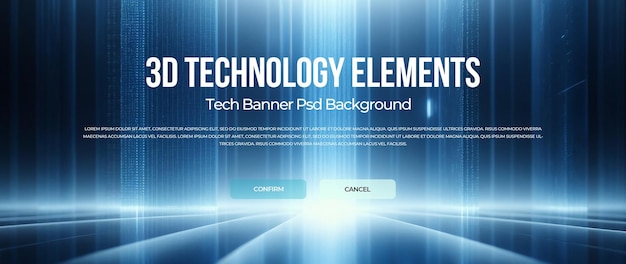 PSD banner de fond de la technologie 3d