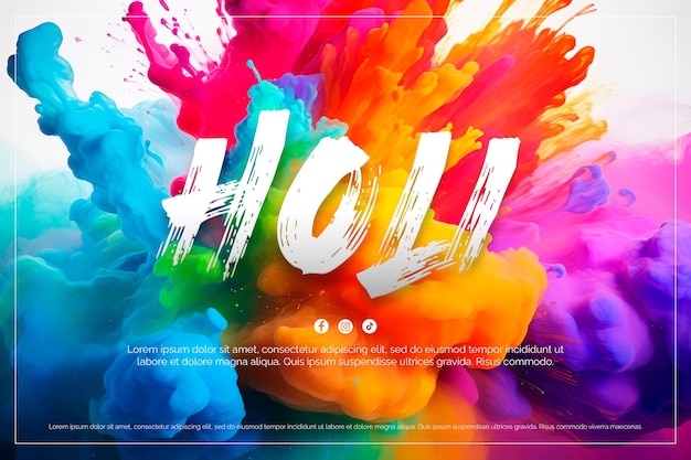 PSD bannière colorée pour la fête de holi