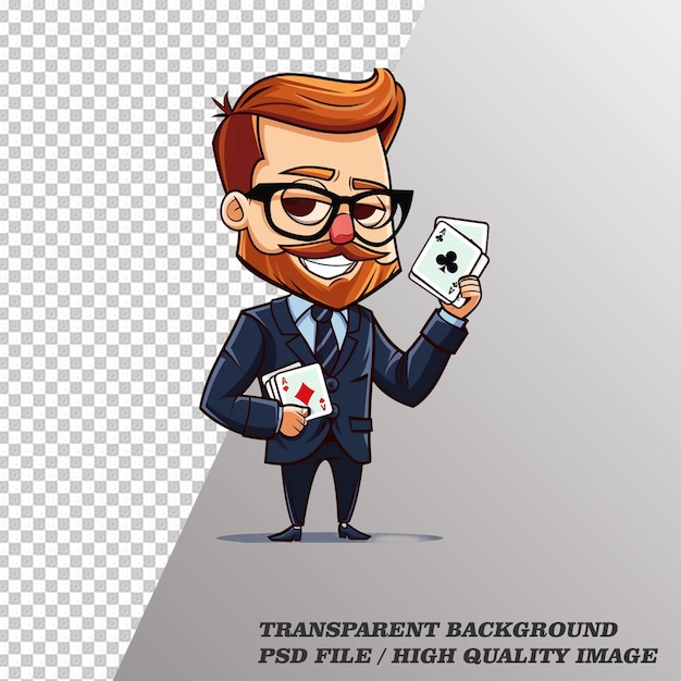 Barba elegante em arquivo PSD de fundo transparente