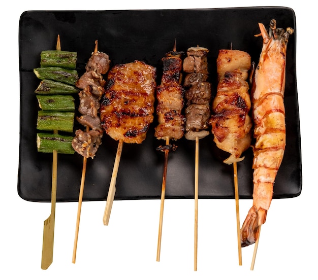 PSD barbeque grill skewer comida tailandesa