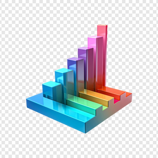 PSD barra de gráfico 3d isolada em fundo transparente