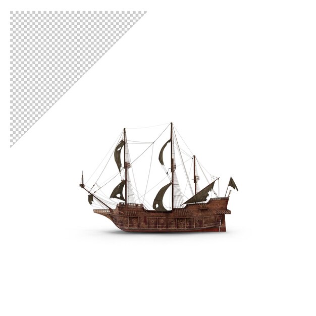 PSD bateau pirate png