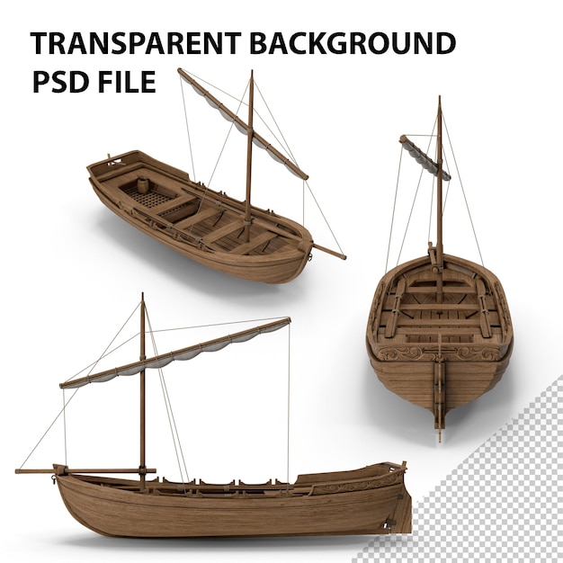 PSD bateau de sauvetage médiéval png