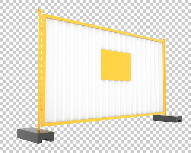Baustellenzaun auf transparentem Hintergrund 3D-Darstellung