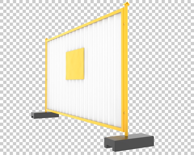 Baustellenzaun auf transparentem Hintergrund 3D-Darstellung