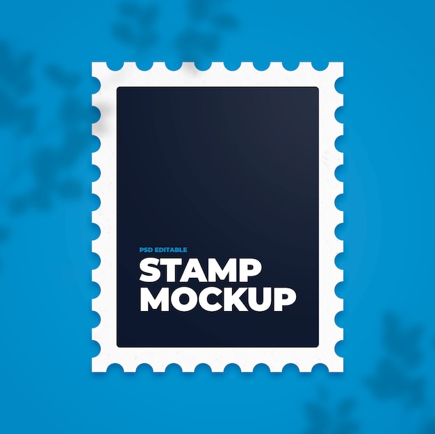 Bearbeitbarer Stempel auf blauem Hintergrundmodell