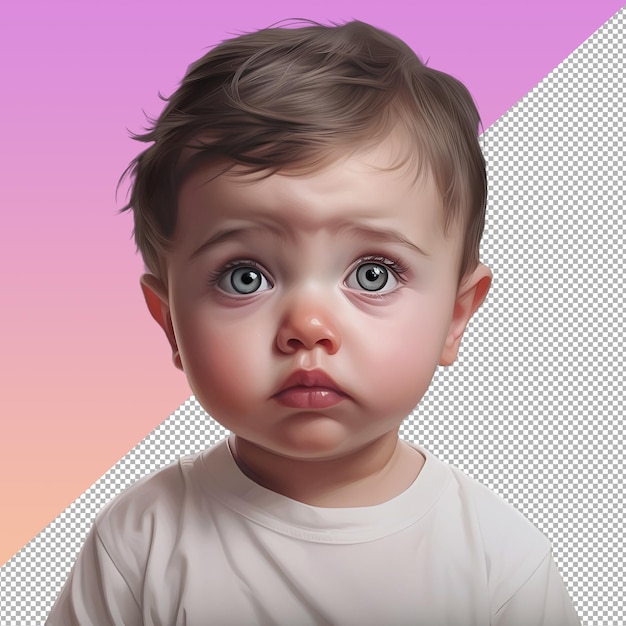 Bebê com expressão facial triste png