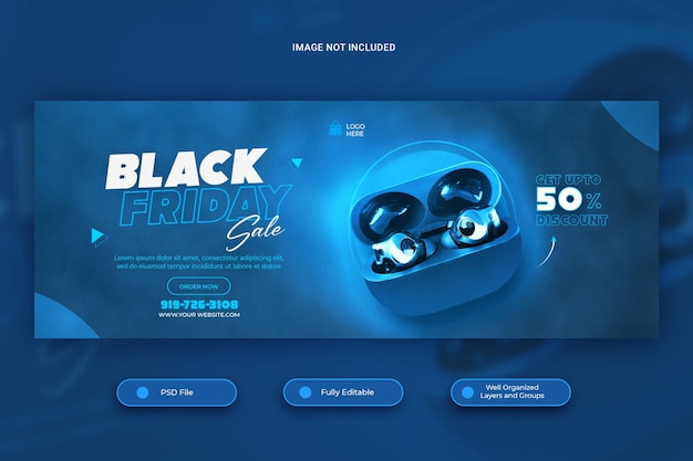 PSD black friday mega sale facebook-cover-vorlage