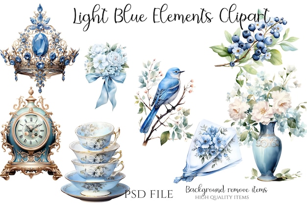 Blaue Lichtelemente Clipart