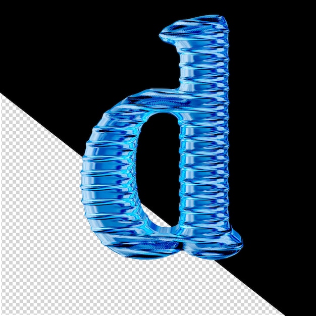 Blaues Eis mit 3D-Symbol. Buchstabe d