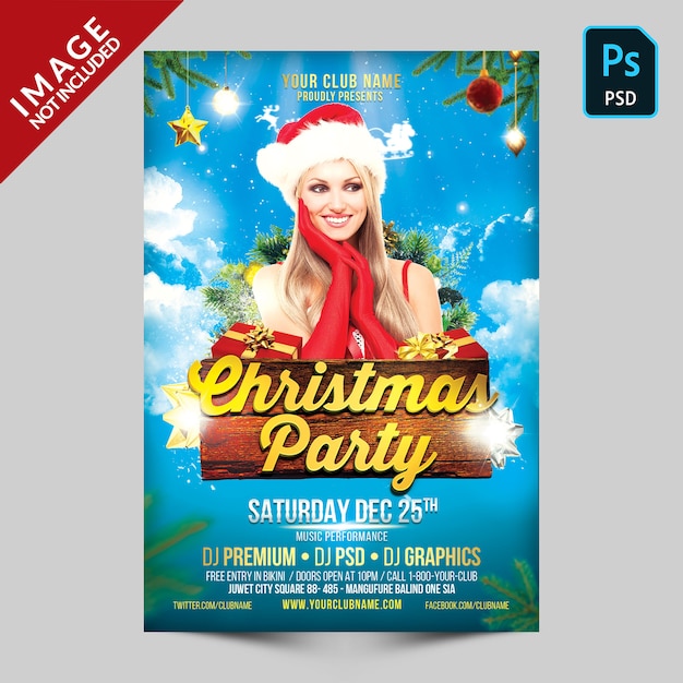 Blue Cristmas Party Flyer