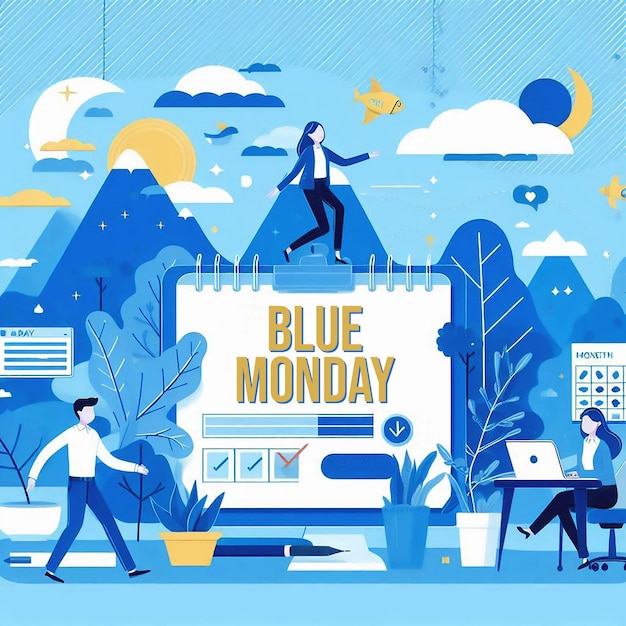 PSD blue monday hintergrundvorlage blue monday grafisches banner