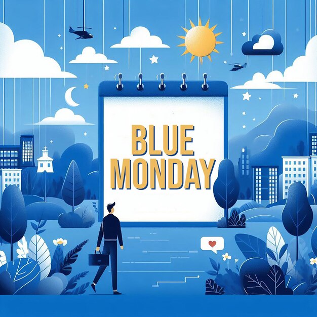 PSD blue monday hintergrundvorlage blue monday grafisches banner