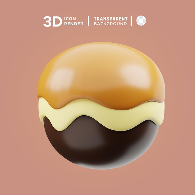 Bola de chocolate 3D Caramelo Creme de baunilha