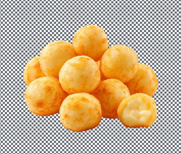 PSD bolas de queijo saborosas isoladas sobre um fundo transparente