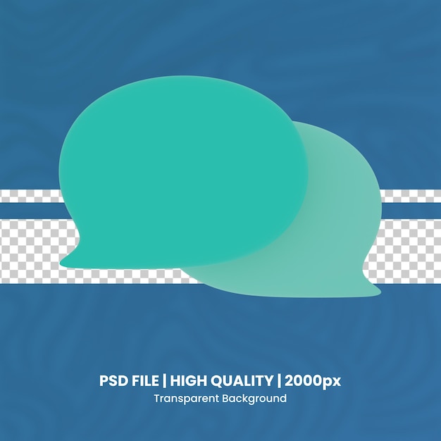 PSD bolha de fala 3d 3d renderização de ícone fundo transparente renderização de alta qualidade