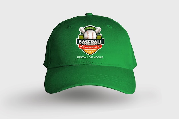 Boné de beisebol verde com um logotipo de beisebol nele