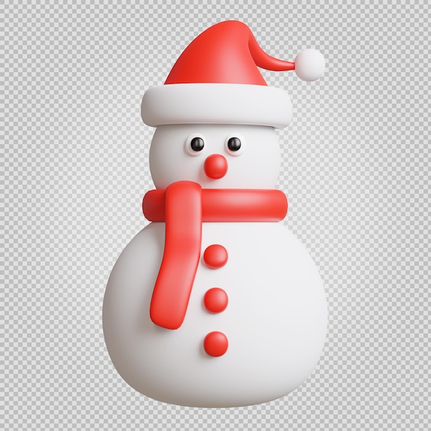 Boneco de neve com decoração de natal 3d