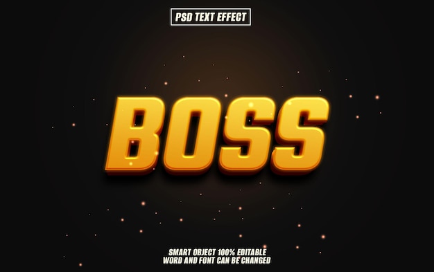 boss texte effet police éditable typographie texte 3D