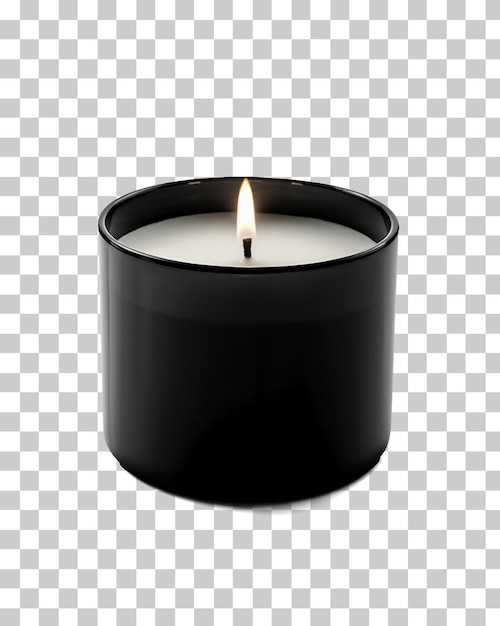 PSD bougie en verre noir isolée sur un fond transparent png psd