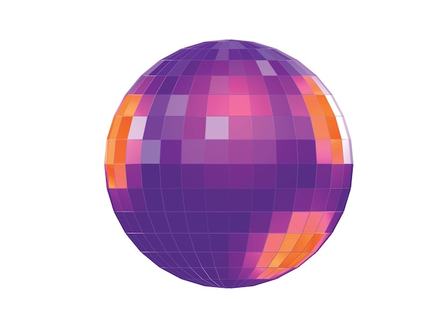 Boule disco en violet et orange