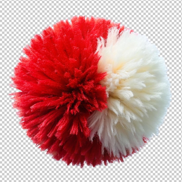 PSD boule de flur rouge et blanche sur fond transparent