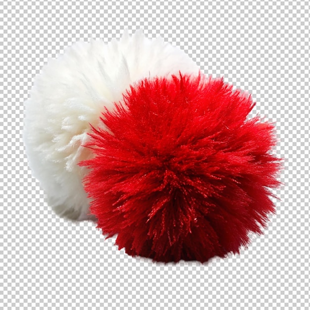 PSD boule de flur rouge et blanche sur fond transparent