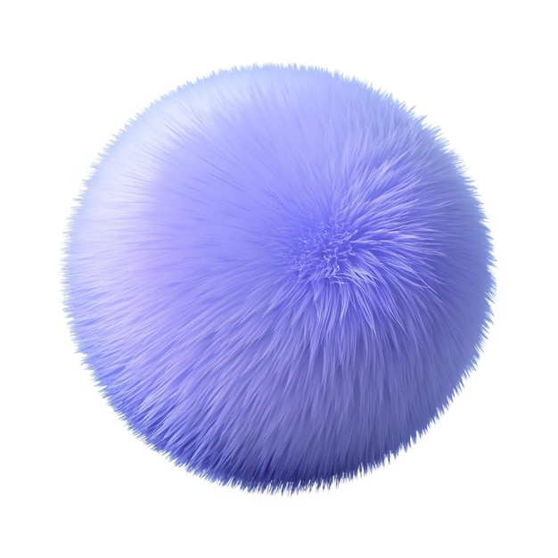 une boule de fourrure violette est montrée dans l'image