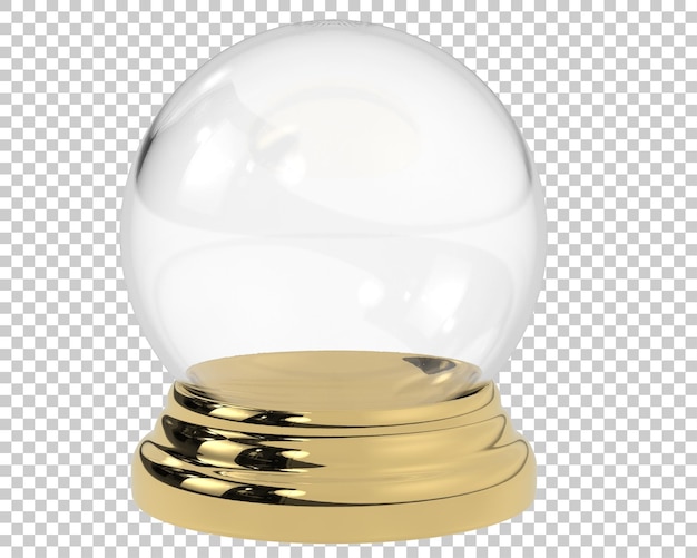 Boule à neige vide sur fond transparent illustration de rendu 3d