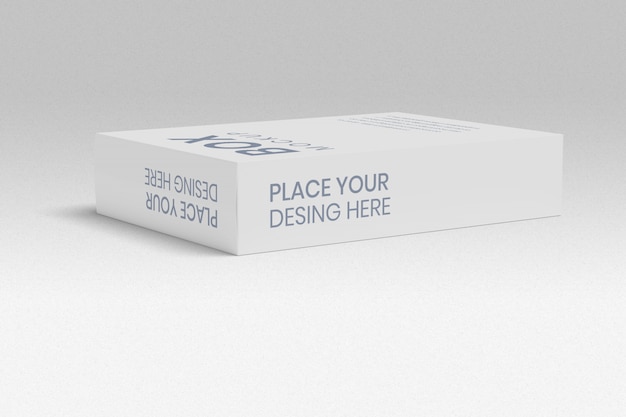 PSD box mockup laydown vista ad angolo retto