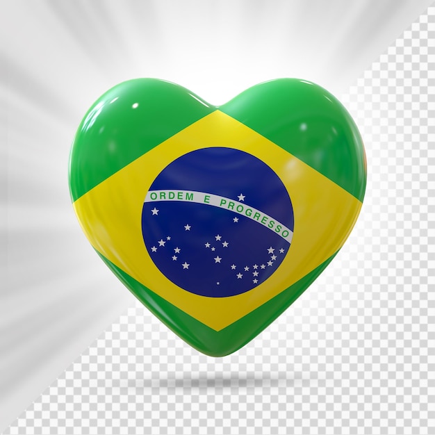 PSD brasilien-herzflagge 3d