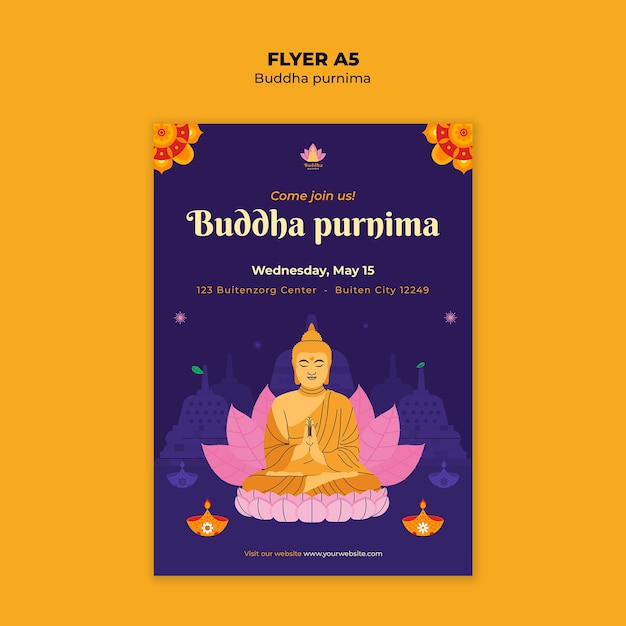 PSD buddha purnima vorlage-design