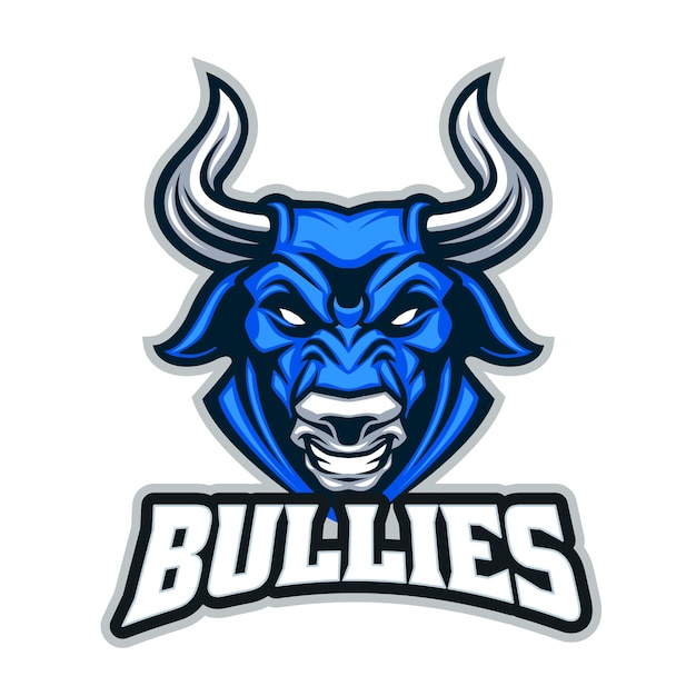 PSD bull mascot logo esport team