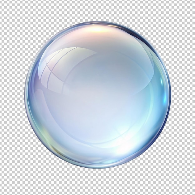 PSD bulle de verre de cristal sur un fond transparent