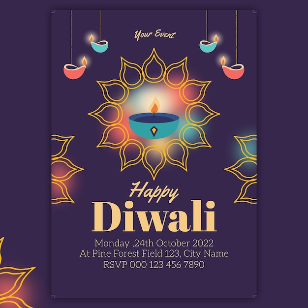 PSD buntes diwali-fest-flyer