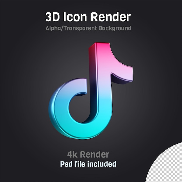 Buntes TikTok 3D-Symbol