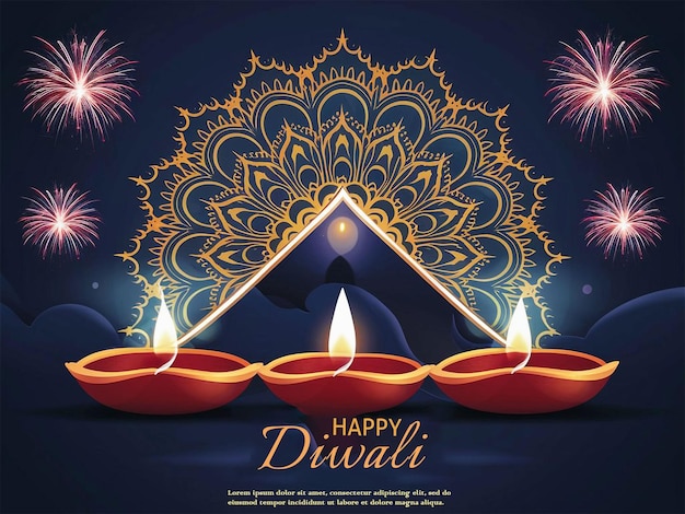 Buon Diwali Deepavali o Dipavali la festa della luce