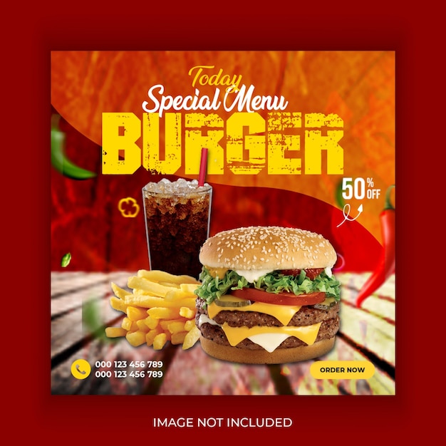 Burger-Social-Media-Post-Design PSD