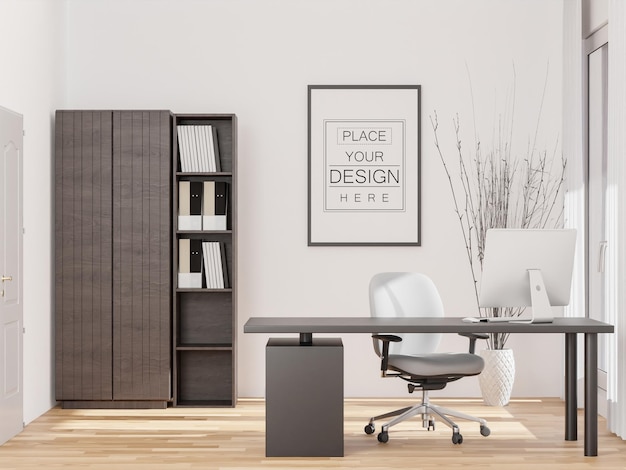 Cadre d'affiche dans le salon Psd Mockup