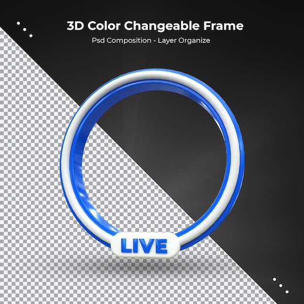 Cadre de rendu 3d de profil de cercle pour la diffusion en direct sur les médias sociaux