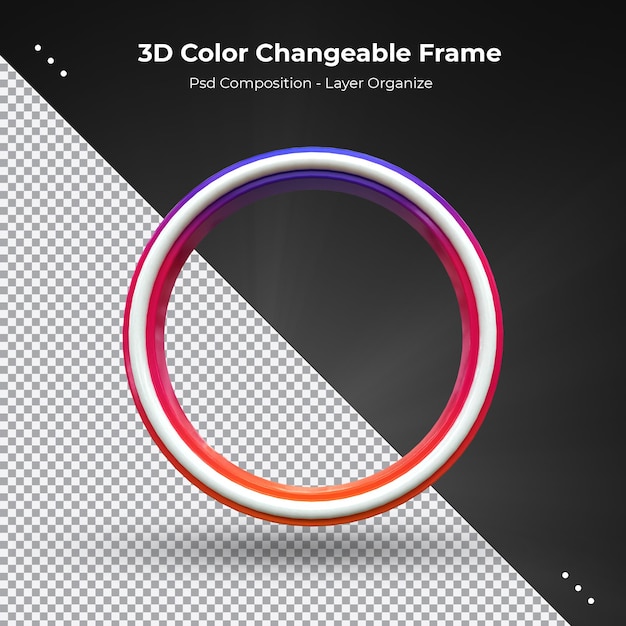 Cadre de rendu 3d de profil de cercle pour la diffusion en direct sur les médias sociaux