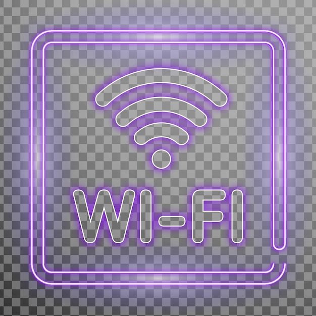 PSD un cadre wi-fi avec un logo au néon brillant