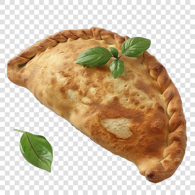 PSD calzone con basilico cibo italiano nero e bianco