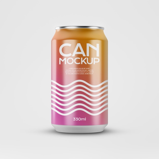 Caneca de cerveja de refrigerante 330 ml Mockup