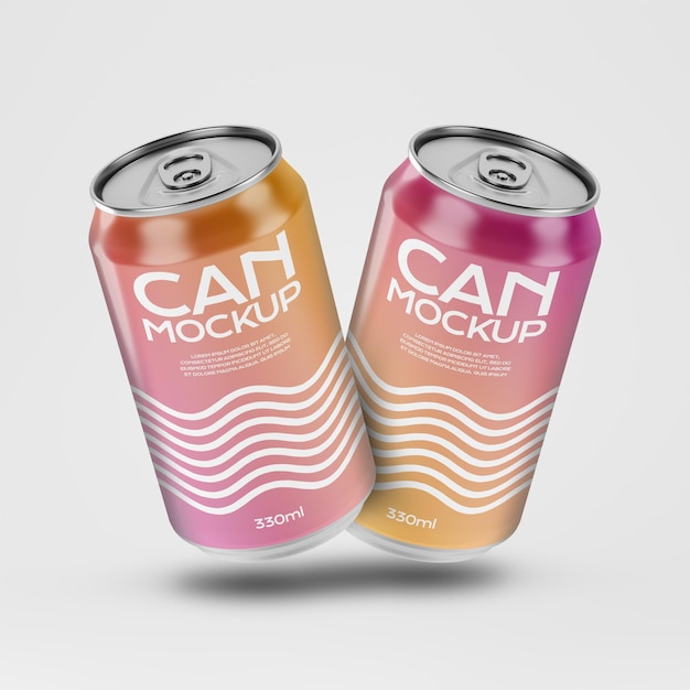 Cansas de cerveja soda 330 ml Mockup