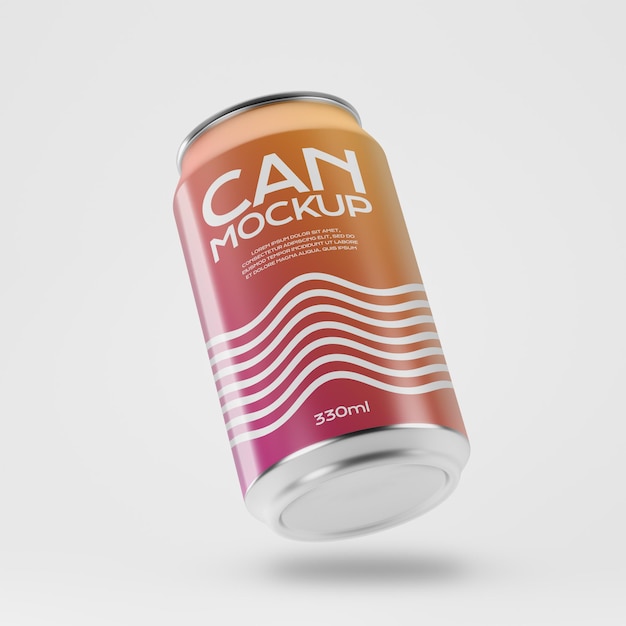 Cansas de cerveja soda 330 ml Mockup