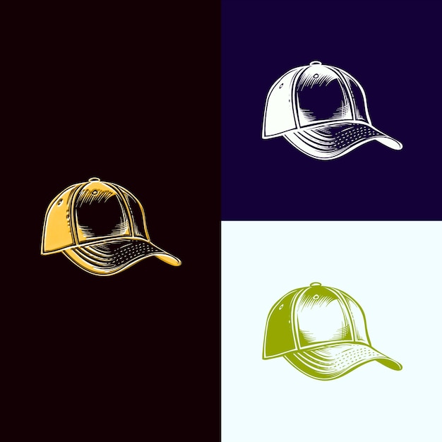 PSD cap classique png avec logo rétro présentant un dessin d'art créatif de baseball ou de camion